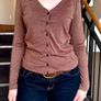 Sparkly Rose Gold Long Sleeve Button-Up Top Image 4