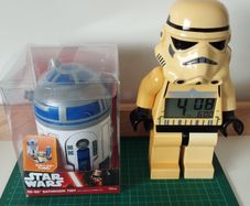 Star Wars Bundle  R2-D2 Bathroom Tidy (New) + Stormtrooper Figure Clock