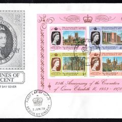 1978 The Grenadines of St Vincent 25th Anniversary of the Coronation of Queen Elizabeth II Commemorative Stamps Miniature Sheet First Day Cover (FDC)