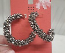 Large decorated hoop earrings