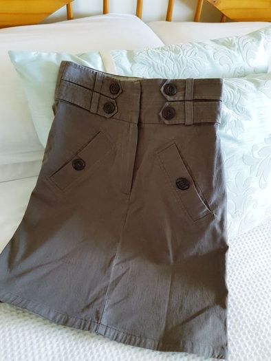Khaki Green High Waist Skirt - Size 6