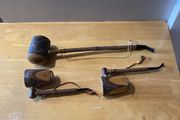 3 Woden pipes