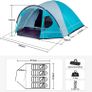 3-4 Man Tent with Porch, Camping Tent for 3 to 4 Persons with Sewn-in Groundsheet, 4000mm Waterproof Family Tent with Bedroom, Lightweight Dome Tent for Outdoor Garden Backpacking Hiking (FREE POSTAGE) Image 4