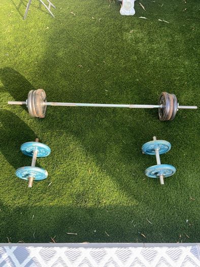 Cast iron barbell / weights set