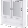 Double Mirror Doors Bathroom Cabinet, Wall Cabinet, Storage Cupboard, Wall-Mounted Storage Unit, Adjustable Height Shelves, 56 x 13 x 58 cm (FREE POSTAGE) Image 3