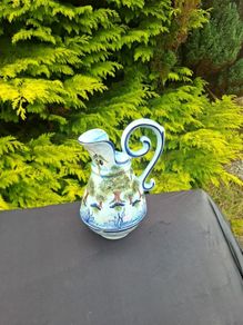 Large ceramic blue washing pitcher