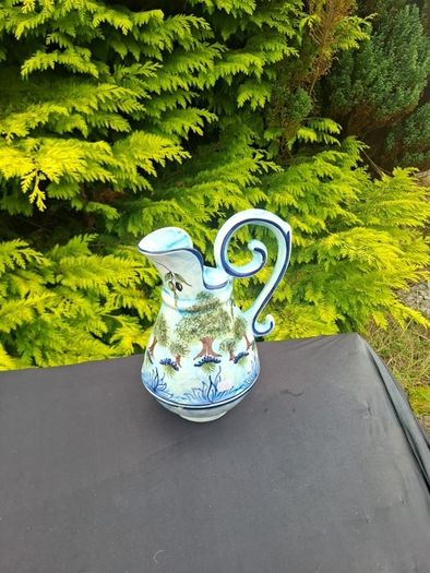 Large ceramic blue washing pitcher