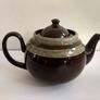 Fabulous Mid-Large Brown Betty Teapot, by Alcock, Lindley and Bloore, With Mint Green Mottled Stripes, Holds One Litre/ 1.75 Pints Image 4