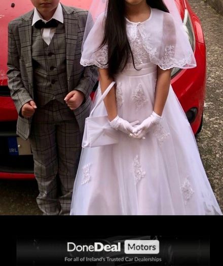 Stunning twin communion outfits