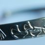 Vintage Egyptian Silver Plated Cuff Charm Bracelet Decorated Pharaohs Hieroglyphi Image 5