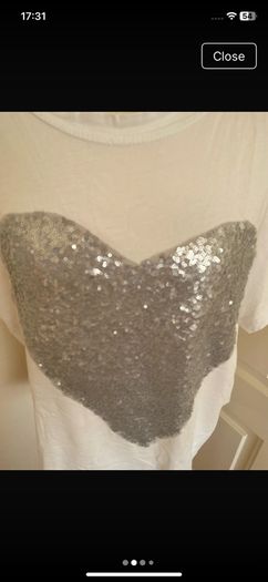 White/silver cotton top size 14 - made in Italy