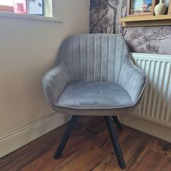 grey suedette armchair