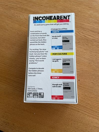 Incohearent Board Game For Sale in Coachford, Cork from Shellydonovan