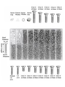 1000PCS Glasses Screw Set Nose Support Lens Leg Nut Frameless Glasses Spacer Cap Accessories 18 Specification Screw Set Box