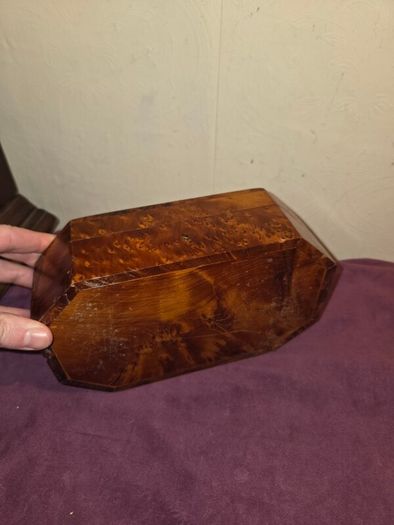 Vintage hand made Thuya Burl Wood Jewellery Box