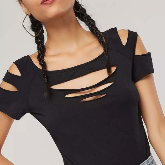 Vogue sexy Bust hole Top
