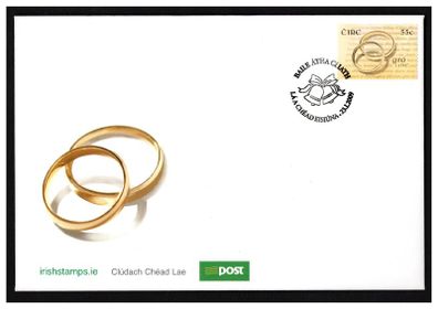 2009 Ireland Greetings/Wedding Bands Self-Adhesive Commemorative Stamp An Post First Day Cover (FDC)