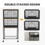 Two-Tier Bird Cage on Wheels, with Stand, for Small Birds Image 7