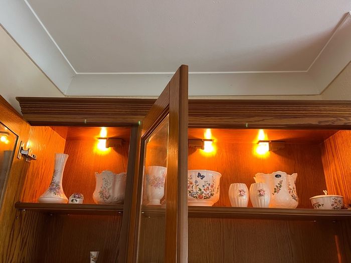 Higginbotham hand made oak display cabinet