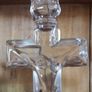 glass crucifix candleholder religious Image 2