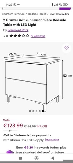 Bedside lockers new