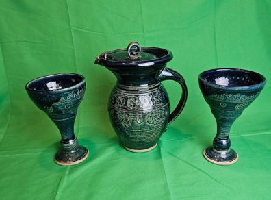 Fabulous Celtic Crafts Moycullen - Celtic Wine Set (Jug & 2 Goblets)