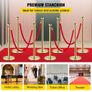 Crowd Control Stanchion, Set of 8 Pieces Stanchion Set, Stanchion Set with 5 ft/1.5 m Red Velvet Rope, Gold Crowd Control Barrier w/ Sturdy Concrete and Metal Base  Easy Connect Assembly Image 2