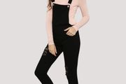 BNWT Denim Co. black skinny ripped  Dungarees size XS UK4/6 EU32/34 Postage included