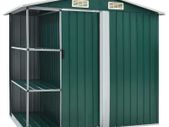 Garden Shed with Rack Green 205x130x183 cm Iron