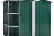 Garden Shed with Rack Green 205x130x183 cm Iron