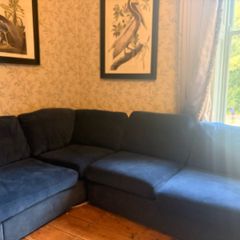 dark blue navy corner  sofa