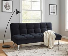 Black Velvet 3Seater Sofa Bed - Free Delivery