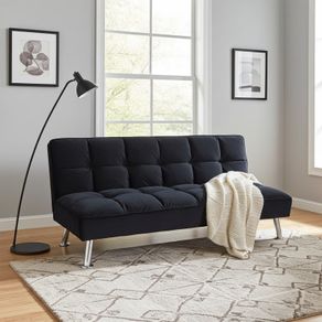 Black Velvet 3Seater Sofa Bed - Free Delivery