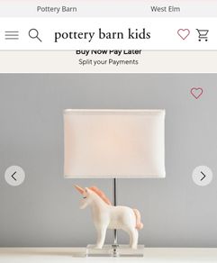Pottery Barn Kids unicorn lamp