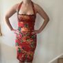 Karen Millen red floral halter neck midi dress with lace trim Image 3