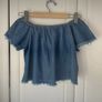 top betshka size medium denim off shoulder top Image 5