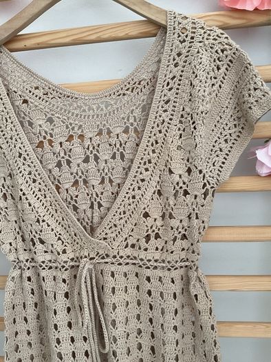 Crochet top/tunic /beachwear 100% cotton size large 12/14