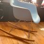 Charles Eames Style Baby Blue Retro Rocking Chair Image 4