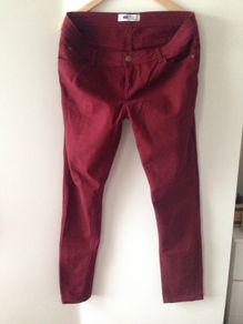 Wine skinny jeans