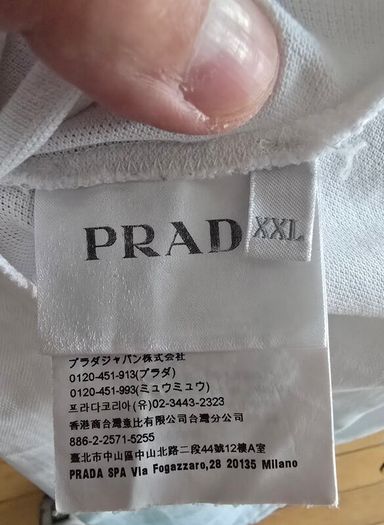 Prada White Cotton Polo Xxl