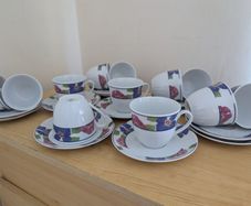 Germany porcelain(WINTERLING) tea set for 12 person, contains 24  pcs, including 12 tea cups and 12 saucers. Brand new, never used.
