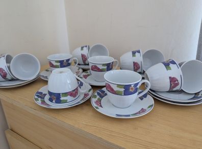 Germany porcelain(WINTERLING) tea set for 12 person, contains 24  pcs, including 12 tea cups and 12 saucers. Brand new, never used.