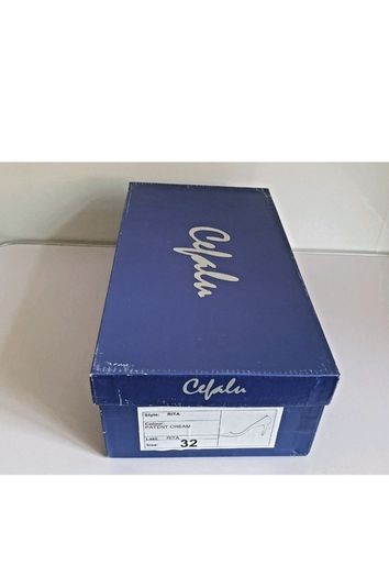 Cefalu Rita Cream Patent Leather Court Shoes EU32 UK13 Petite Heels BNIB