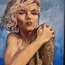 Marilyn Monroe Painting Signed & Framed Hollywood Glamour Image 2