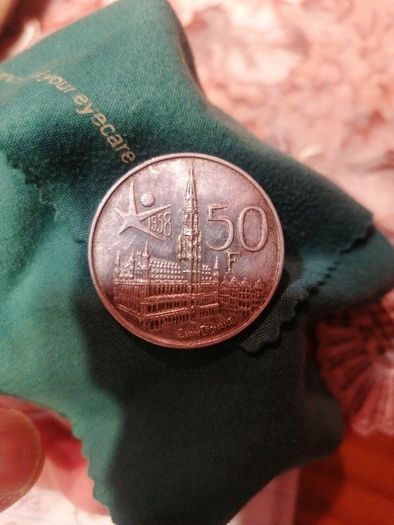 1958 Belgium Silver 50 Francs Coin