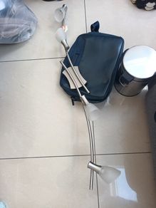 Kitchen/Dining Silver/White Shades   Ceiling Light X 4.