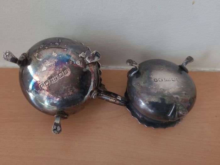 2 x small silver salt bowls