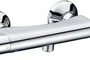 Locus Modern Thermostatic Chrome Round Bar Mixer Shower Valve Outlet Tap
