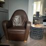Natuzzi Brown Leather Armchair Image 8