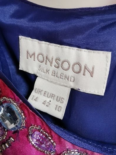 Monsoon silk blend dress UK 14